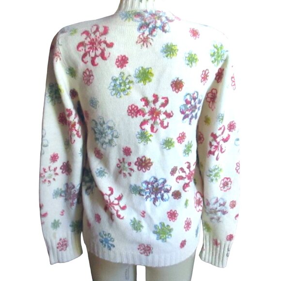 Women's Small Vintage Cardigan Sweater Bradley Knitwear Floral 1960's Granny USA - Picture 2 of 7